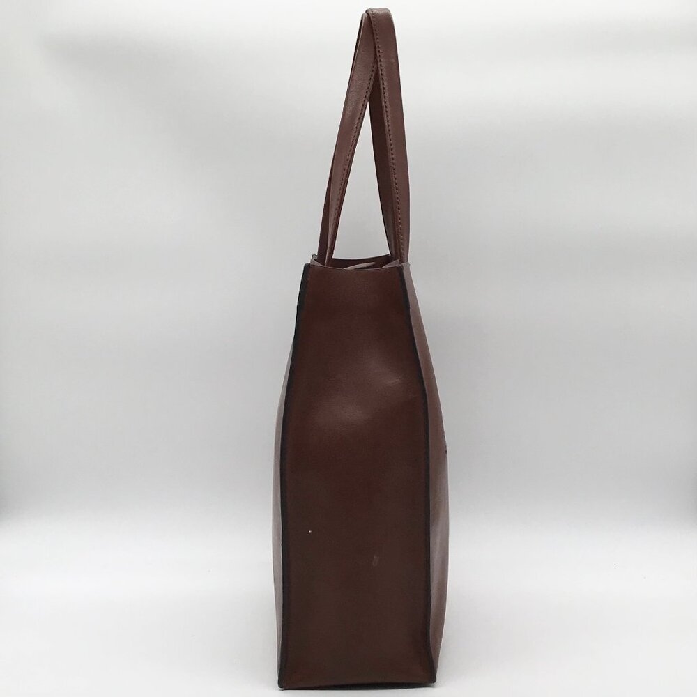 Banana Republic Real Leather Brown Portfolio Large Tote Purse - Picture 3 of 12